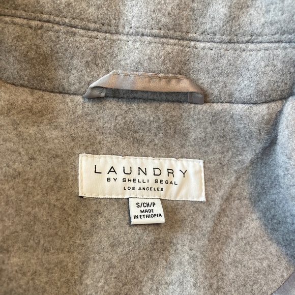 ☘️NWT! Laundry by Shelli Segal Heather Gray Notch Lapel Coat - Picture 3 of 5